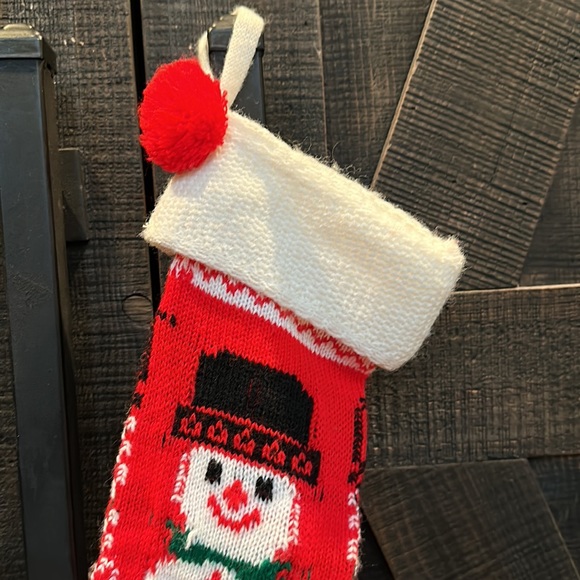 Vintage Knit Snowman Christmas Stocking - Picture 2 of 7